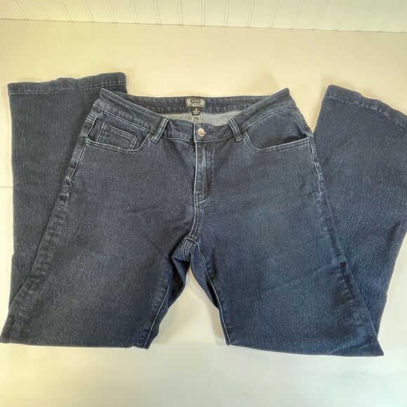 AZI Jeans Womens Size 12 Flair Leg Button Ankle‎ Stretch Stylish Western Fashion - Picture 3 of 10